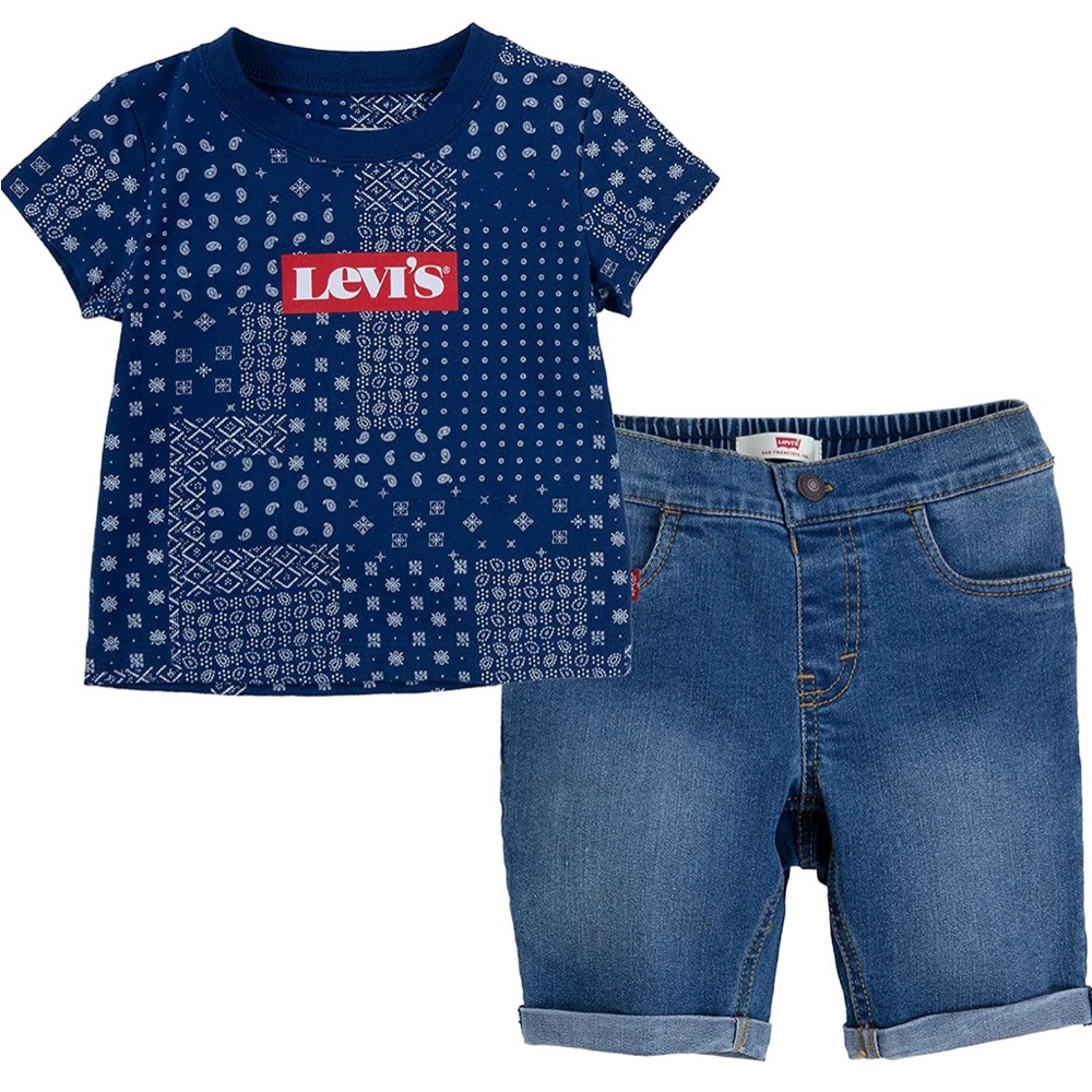 Levi's baby-boys Graphic T-shirt and Shorts 2-piece Outfit Set